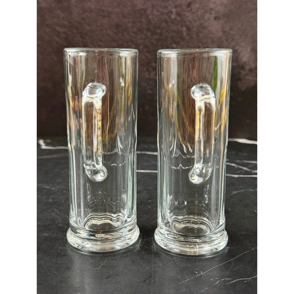 VTG PAIR (2) Libbey Beer Shot Shooter Glasses 5in Tall 1.75in Wide